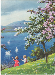 Vintage calendar art print of beautiful landscapes